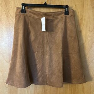 Tan Loft Faux Suede Skirt